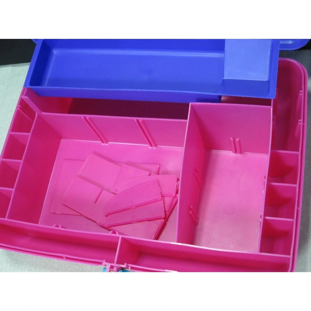 Vintage Caboodles Organizer Vanity Purple Pink Makeup Case Cosmetic Storage 2762